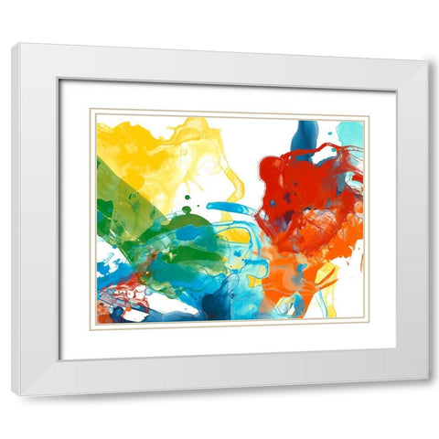 Primary Abstract II White Modern Wood Framed Art Print with Double Matting by Vess, June Erica
