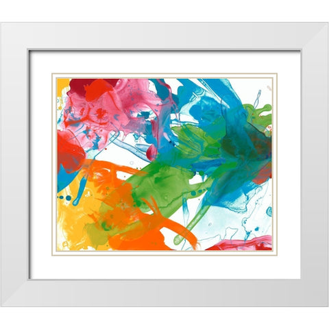 Primary Abstract III White Modern Wood Framed Art Print with Double Matting by Vess, June Erica