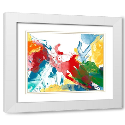 Primary Abstract IV White Modern Wood Framed Art Print with Double Matting by Vess, June Erica