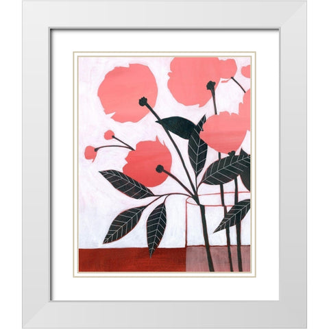 Flower Screen I White Modern Wood Framed Art Print with Double Matting by Popp, Grace