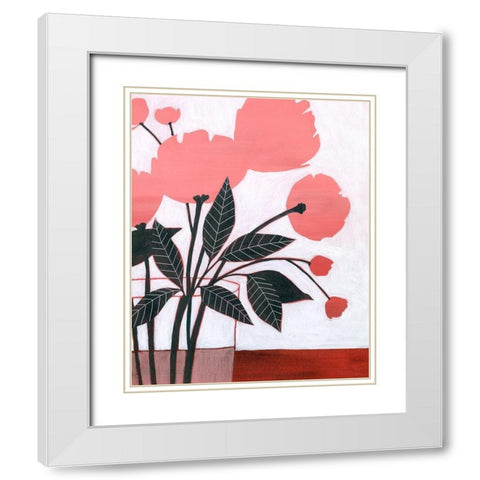 Flower Screen II White Modern Wood Framed Art Print with Double Matting by Popp, Grace