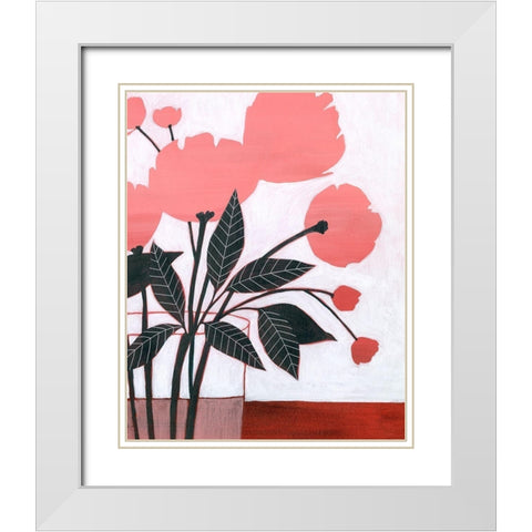 Flower Screen II White Modern Wood Framed Art Print with Double Matting by Popp, Grace