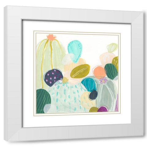 Candy Cactus II White Modern Wood Framed Art Print with Double Matting by Vess, June Erica