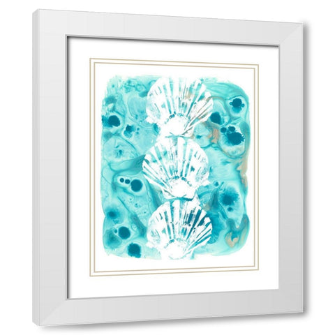 Seaside Shapes I White Modern Wood Framed Art Print with Double Matting by Vess, June Erica
