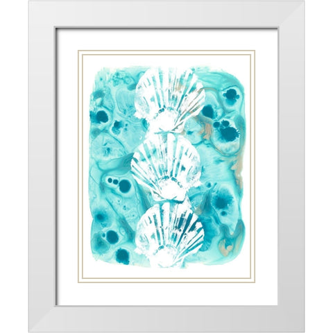 Seaside Shapes I White Modern Wood Framed Art Print with Double Matting by Vess, June Erica
