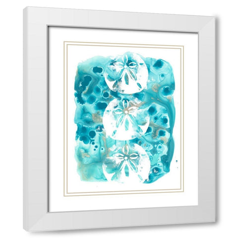 Seaside Shapes IV White Modern Wood Framed Art Print with Double Matting by Vess, June Erica