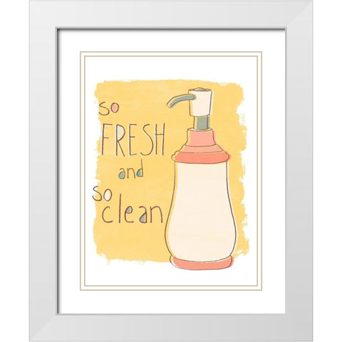 Potty Pun II White Modern Wood Framed Art Print with Double Matting by Vess, June Erica