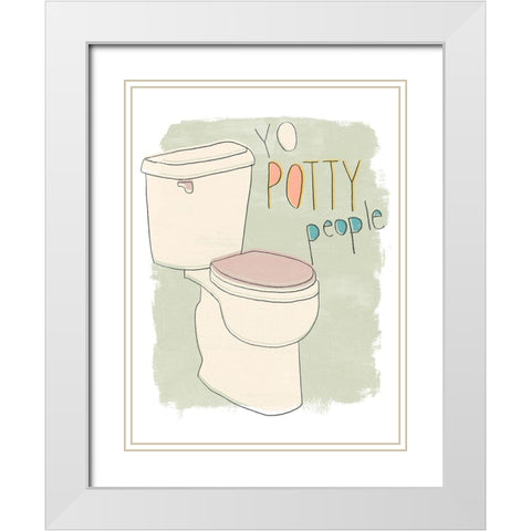Potty Pun IV White Modern Wood Framed Art Print with Double Matting by Vess, June Erica
