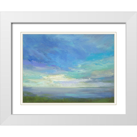 Siesta Key Sky Light White Modern Wood Framed Art Print with Double Matting by Finch, Sheila