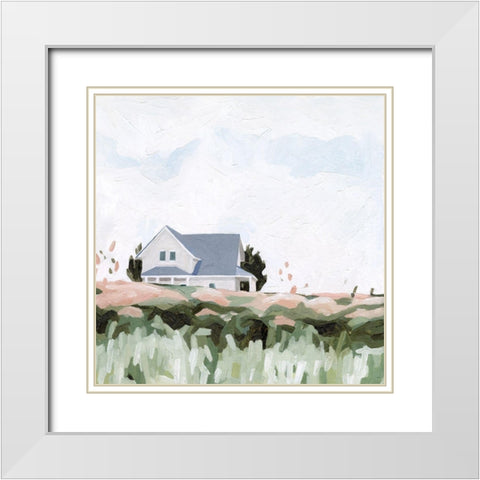 House on a Hill I White Modern Wood Framed Art Print with Double Matting by Scarvey, Emma