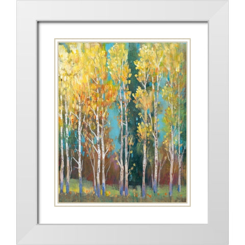 Aspen Grove I White Modern Wood Framed Art Print with Double Matting by OToole, Tim