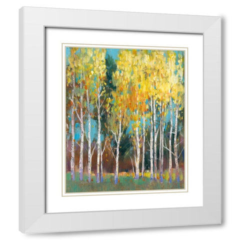 Aspen Grove II White Modern Wood Framed Art Print with Double Matting by OToole, Tim