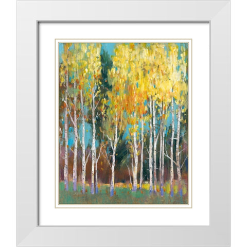 Aspen Grove II White Modern Wood Framed Art Print with Double Matting by OToole, Tim