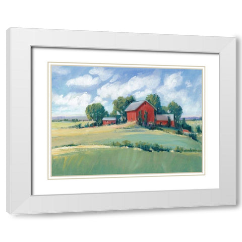 Rural Farmland I White Modern Wood Framed Art Print with Double Matting by OToole, Tim