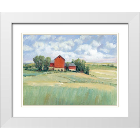 Rural Farmland II White Modern Wood Framed Art Print with Double Matting by OToole, Tim