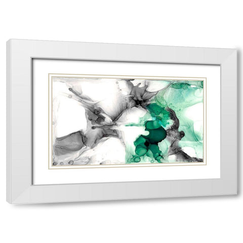 Emerald Gale I White Modern Wood Framed Art Print with Double Matting by Goldberger, Jennifer