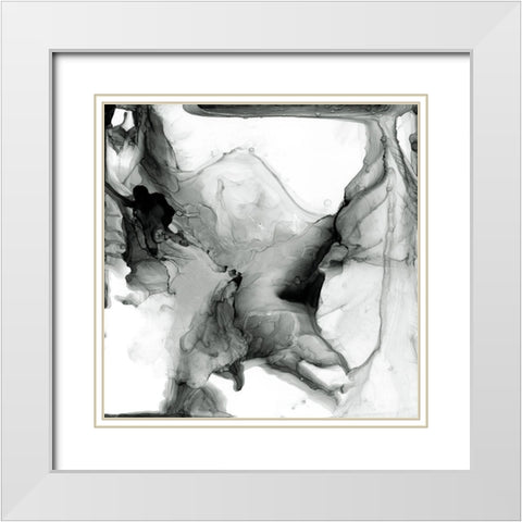 Ebony Plume I White Modern Wood Framed Art Print with Double Matting by Goldberger, Jennifer