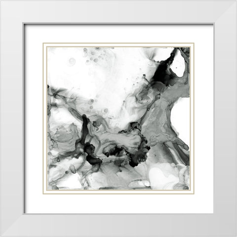 Ebony Plume II White Modern Wood Framed Art Print with Double Matting by Goldberger, Jennifer