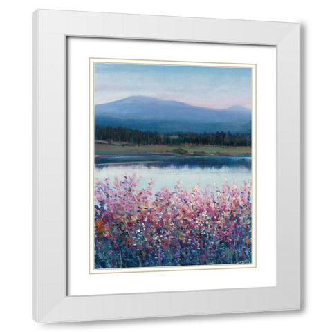 Lakeside Mountain I White Modern Wood Framed Art Print with Double Matting by OToole, Tim