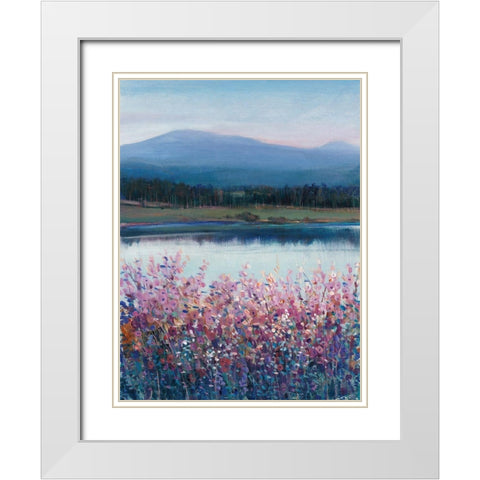 Lakeside Mountain I White Modern Wood Framed Art Print with Double Matting by OToole, Tim