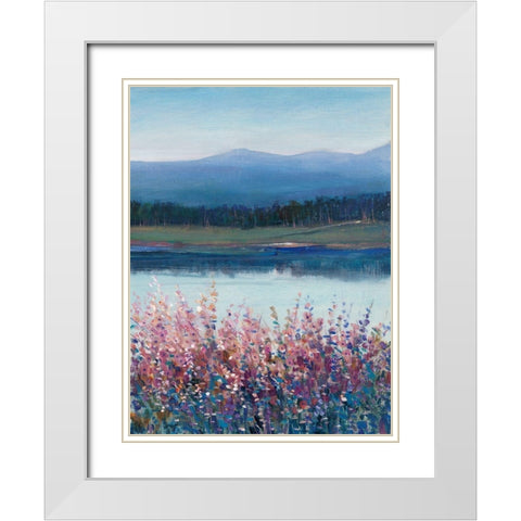 Lakeside Mountain II White Modern Wood Framed Art Print with Double Matting by OToole, Tim