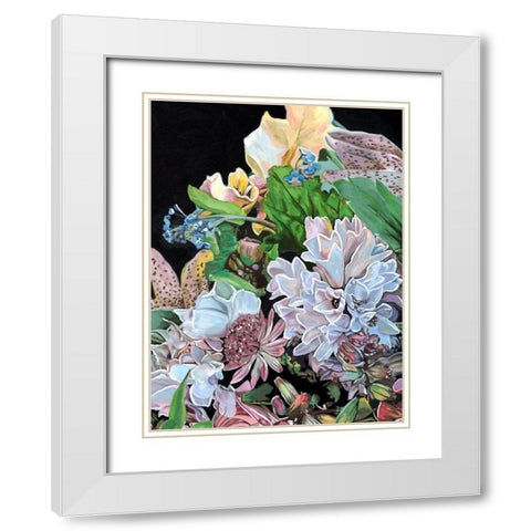 Floral Crop I White Modern Wood Framed Art Print with Double Matting by Wang, Melissa