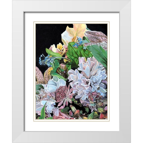 Floral Crop I White Modern Wood Framed Art Print with Double Matting by Wang, Melissa