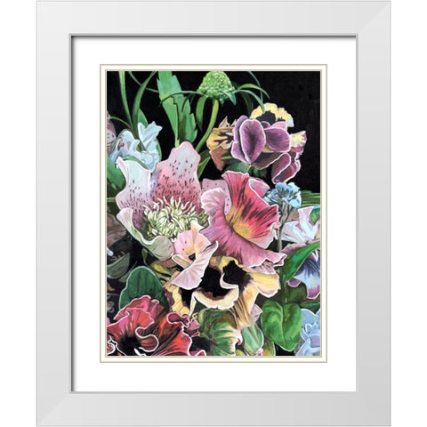 Floral Crop II White Modern Wood Framed Art Print with Double Matting by Wang, Melissa