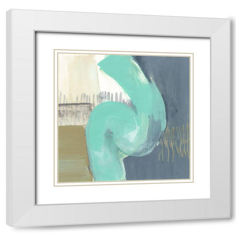 Curvilinear I White Modern Wood Framed Art Print with Double Matting by Goldberger, Jennifer