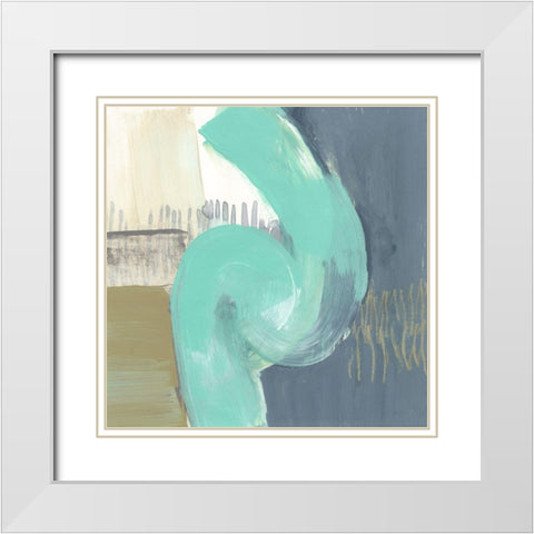 Curvilinear I White Modern Wood Framed Art Print with Double Matting by Goldberger, Jennifer