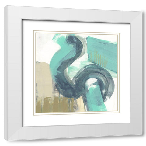Curvilinear II White Modern Wood Framed Art Print with Double Matting by Goldberger, Jennifer
