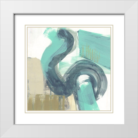Curvilinear II White Modern Wood Framed Art Print with Double Matting by Goldberger, Jennifer