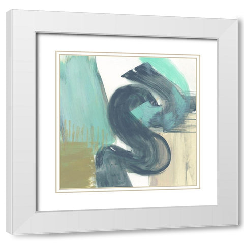 Curvilinear III White Modern Wood Framed Art Print with Double Matting by Goldberger, Jennifer