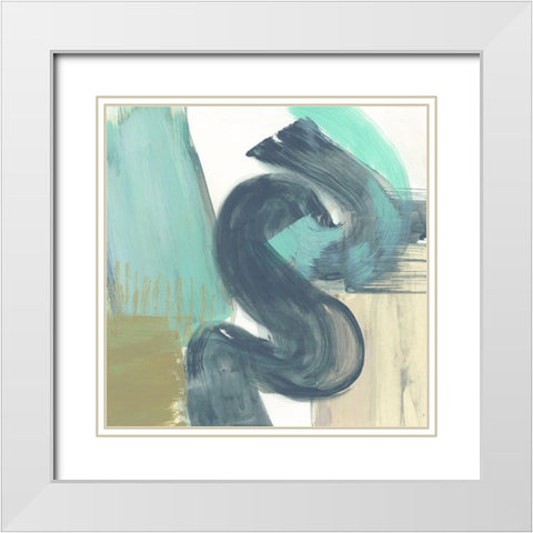 Curvilinear III White Modern Wood Framed Art Print with Double Matting by Goldberger, Jennifer