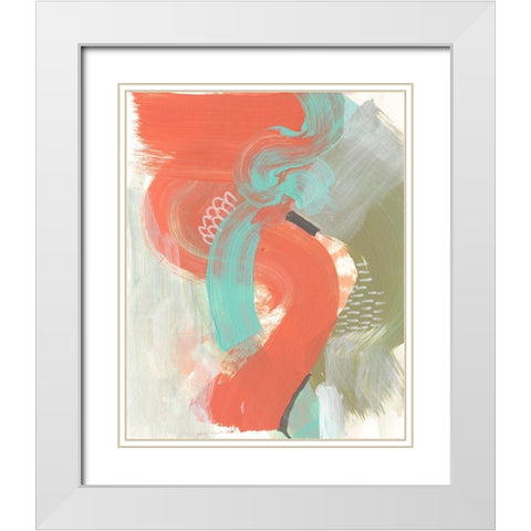 Coral Whimsy III White Modern Wood Framed Art Print with Double Matting by Goldberger, Jennifer