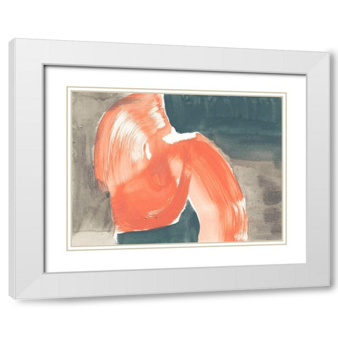 Coral Curves I White Modern Wood Framed Art Print with Double Matting by Goldberger, Jennifer