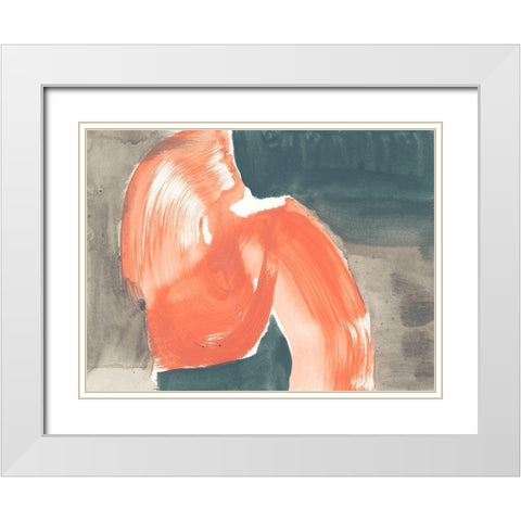 Coral Curves I White Modern Wood Framed Art Print with Double Matting by Goldberger, Jennifer