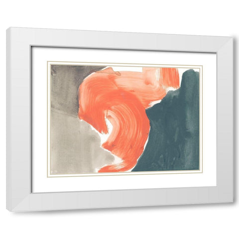 Coral Curves II White Modern Wood Framed Art Print with Double Matting by Goldberger, Jennifer