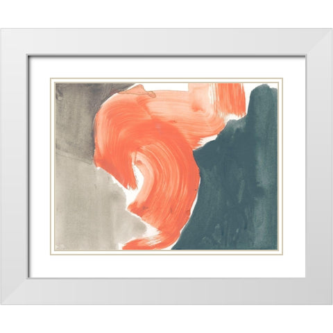 Coral Curves II White Modern Wood Framed Art Print with Double Matting by Goldberger, Jennifer