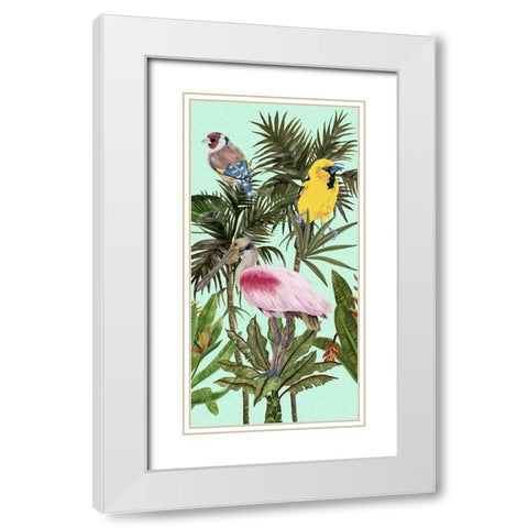 Birds Paradise II White Modern Wood Framed Art Print with Double Matting by Wang, Melissa