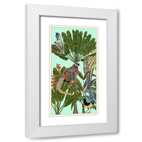 Birds Paradise III White Modern Wood Framed Art Print with Double Matting by Wang, Melissa