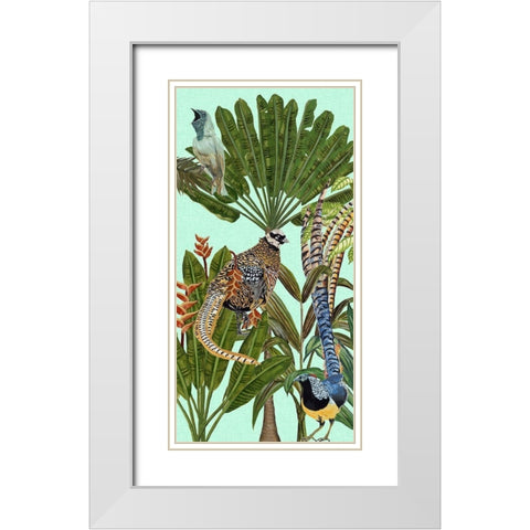 Birds Paradise III White Modern Wood Framed Art Print with Double Matting by Wang, Melissa