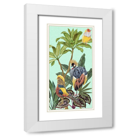 Birds Paradise IV White Modern Wood Framed Art Print with Double Matting by Wang, Melissa