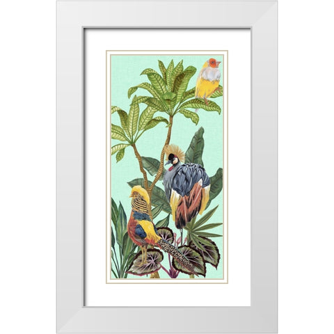 Birds Paradise IV White Modern Wood Framed Art Print with Double Matting by Wang, Melissa