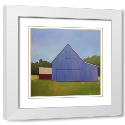 Primary Barns I White Modern Wood Framed Art Print with Double Matting by Young, Carol