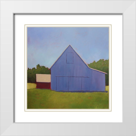 Primary Barns I White Modern Wood Framed Art Print with Double Matting by Young, Carol
