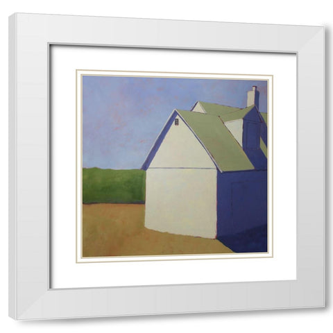 Primary Barns III White Modern Wood Framed Art Print with Double Matting by Young, Carol