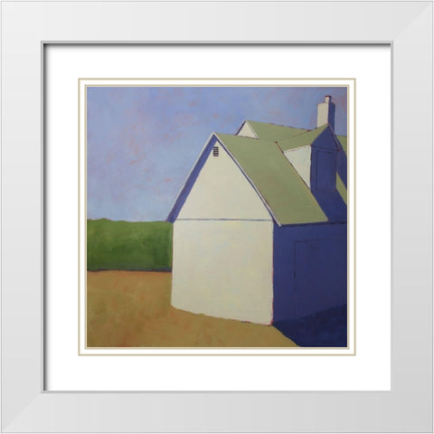 Primary Barns III White Modern Wood Framed Art Print with Double Matting by Young, Carol