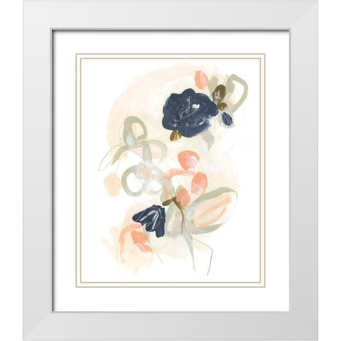 Posy Projection II White Modern Wood Framed Art Print with Double Matting by Vess, June Erica