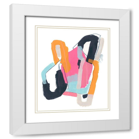 Chain Link Abstract I White Modern Wood Framed Art Print with Double Matting by Vess, June Erica